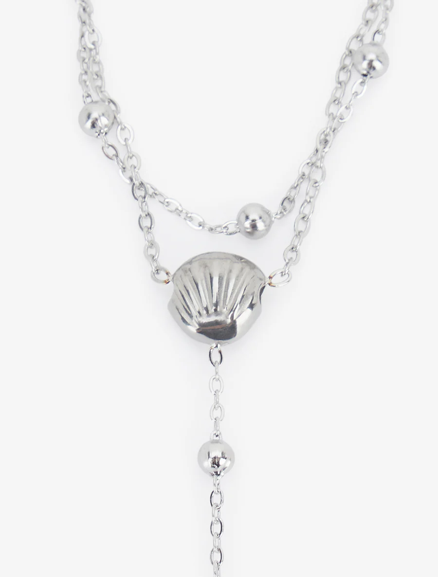 Chaîne de main coquillage et zircon blanc - Argent - Image 3