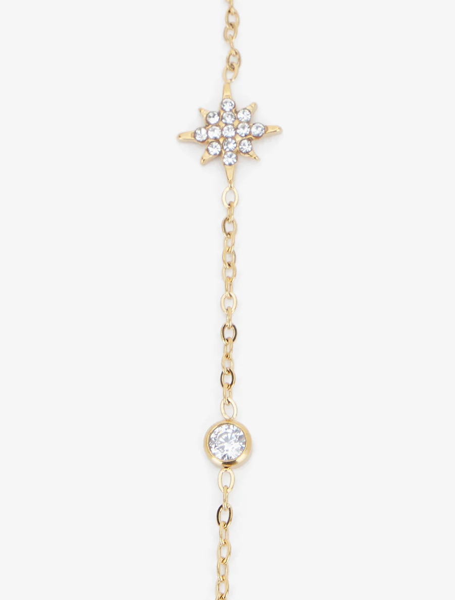 Chaîne de main étoile et zircons blancs - Or - Image 3