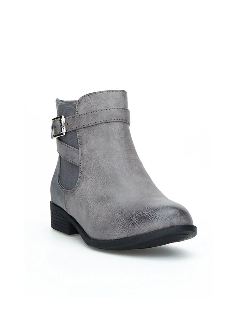 Chelseas boots bimatière lanières décoratives - gris - Image 2