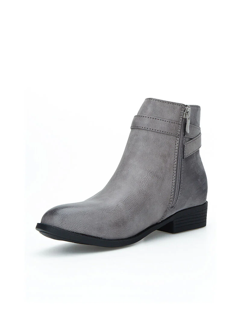 Chelseas boots bimatière lanières décoratives - gris - Image 3
