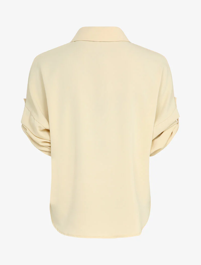 Chemise à manches rabattables style kimono - Beige - Image 2