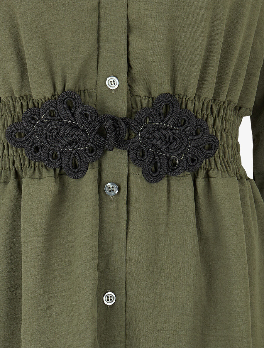 Chemise à taille élastiquée - Kaki - Image 3