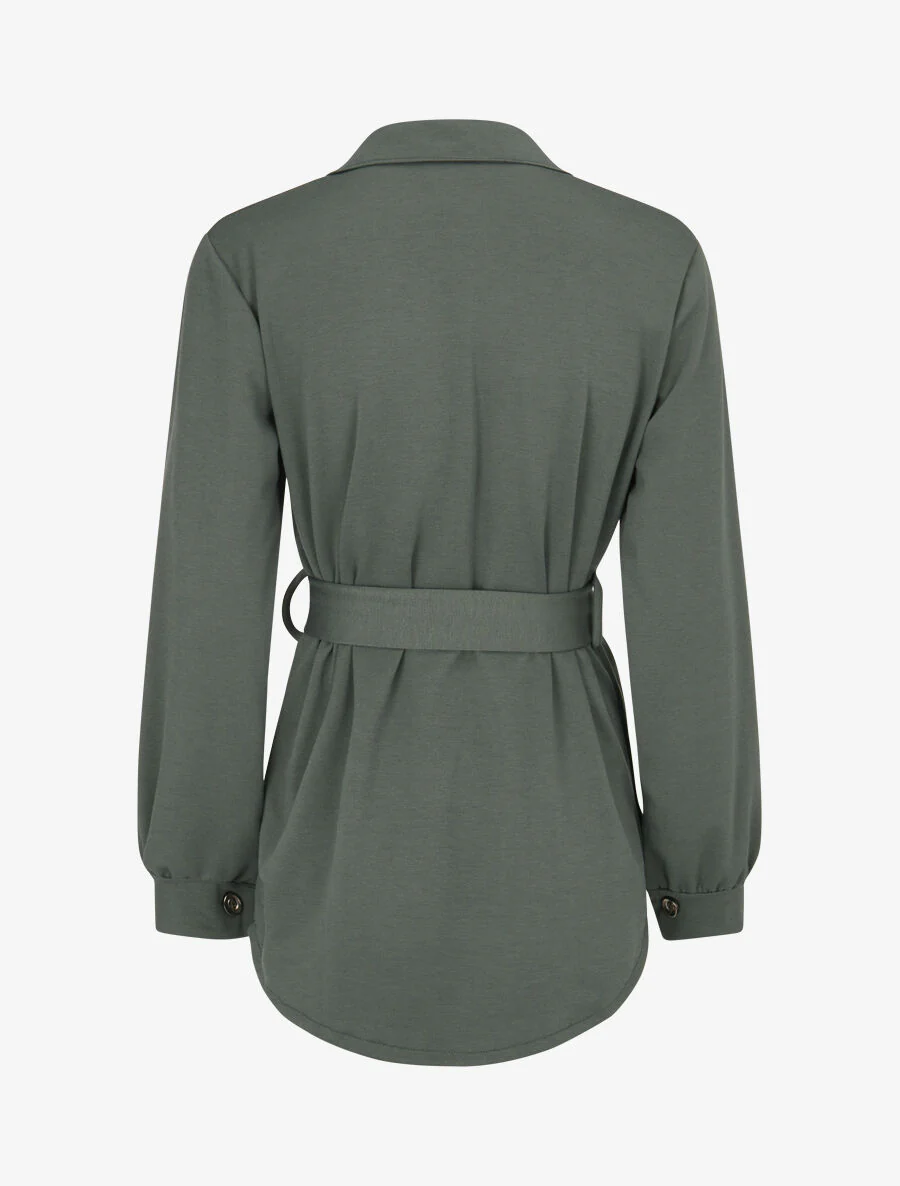 Chemise classique et ceinturée - Kaki - Image 2