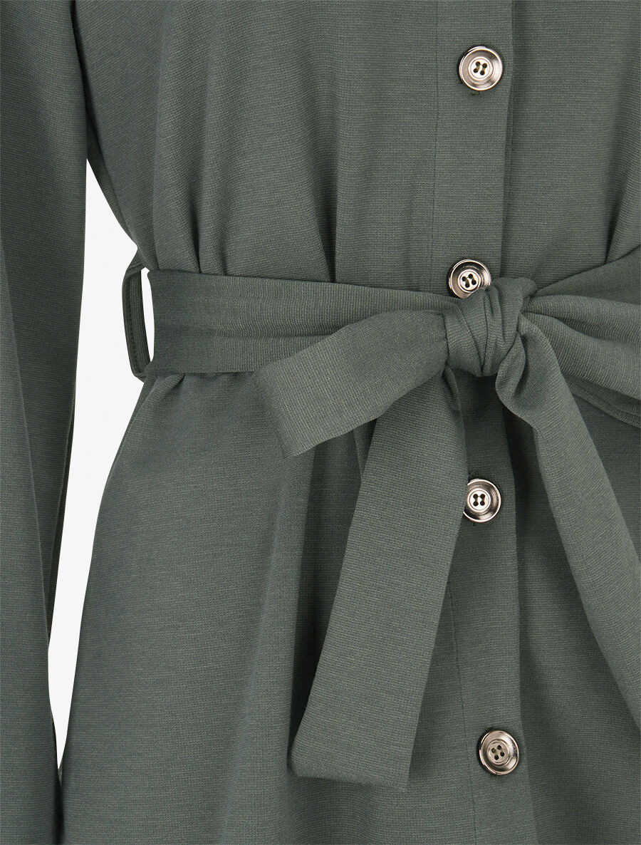 Chemise classique et ceinturée - Kaki - Image 3
