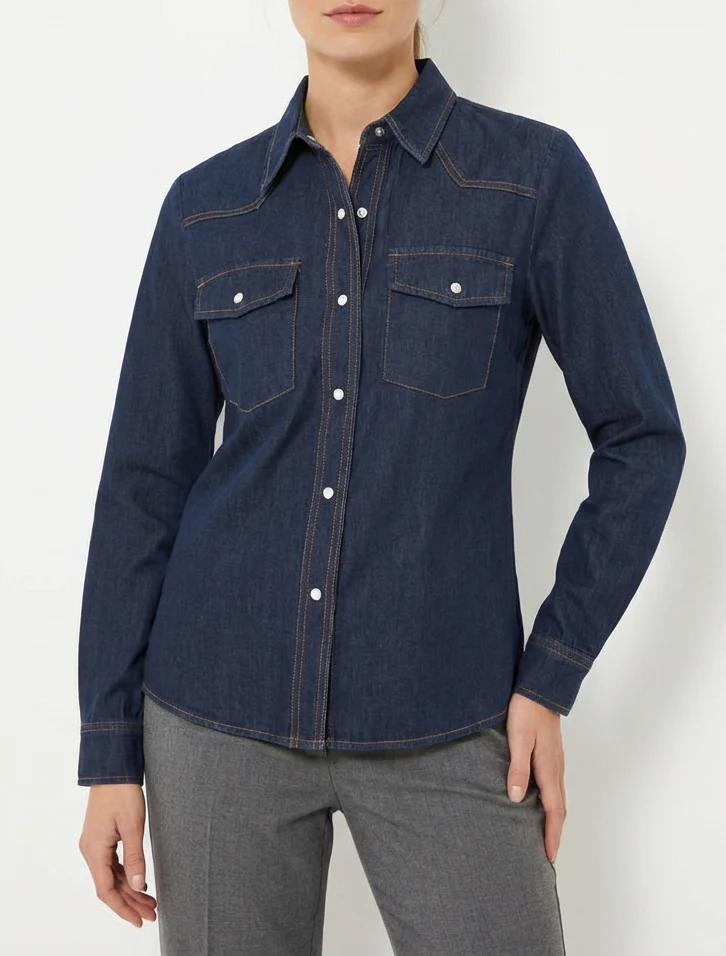 Chemise en jean basique - Bleu brut - Image 4