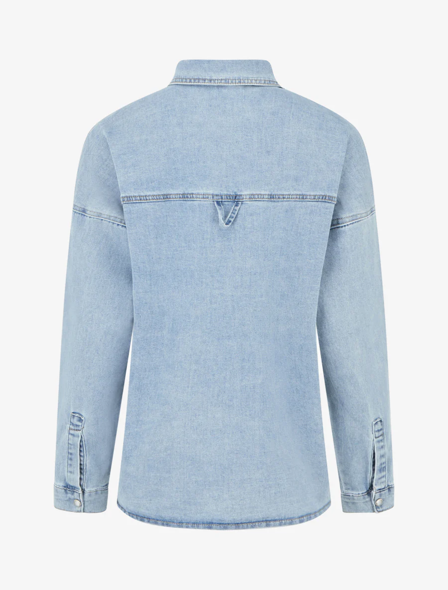 Chemise en jean droite - Bleu clair - Image 2