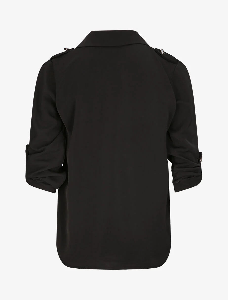Chemise fluide unie - Noir - Image 2