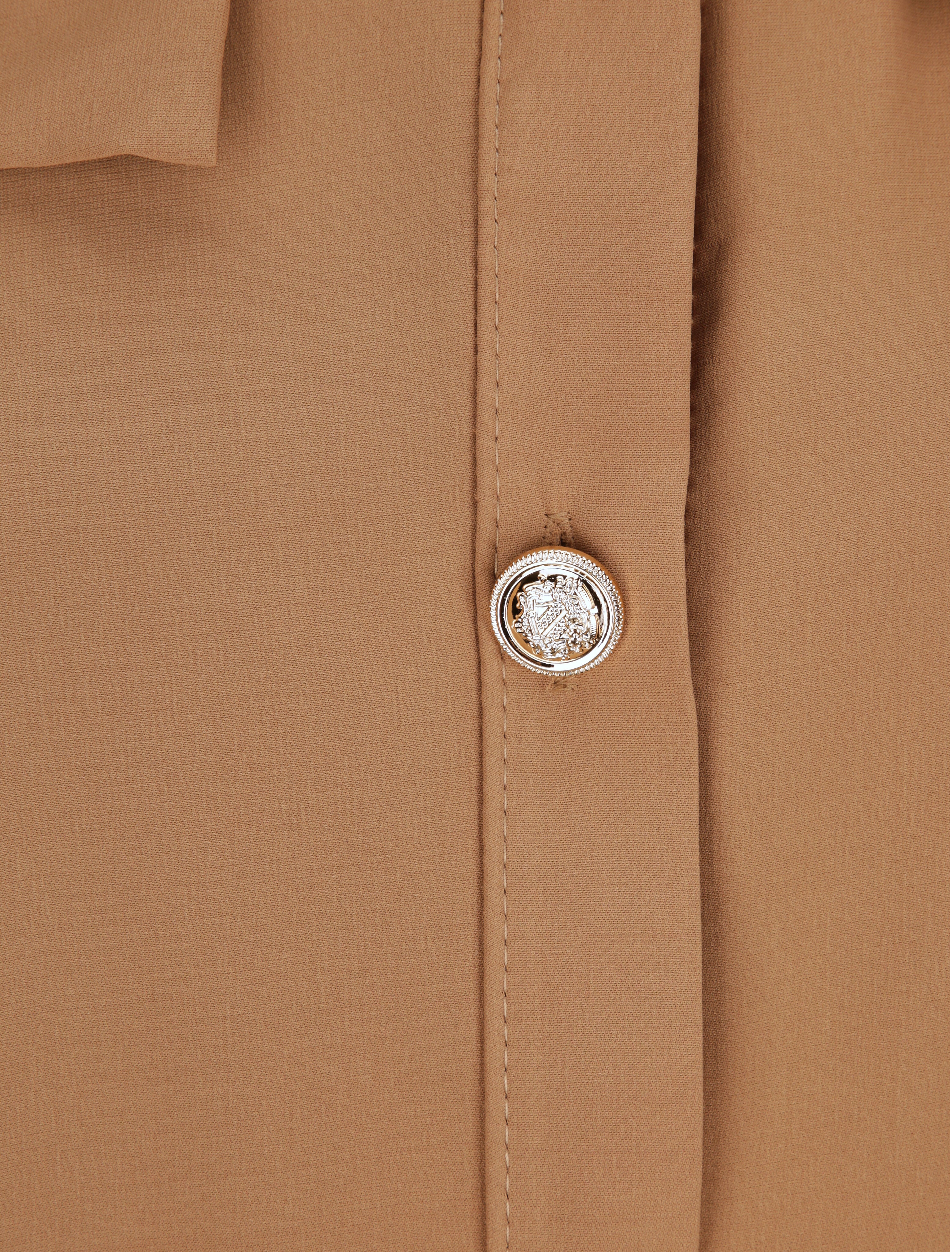 Chemise fluide unie - Camel - Image 3