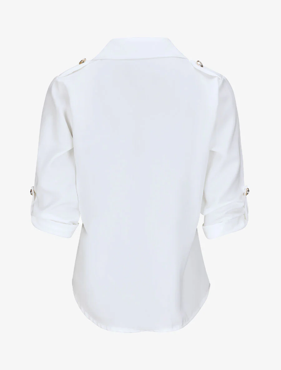 Chemise fluide unie - Blanc - Image 2