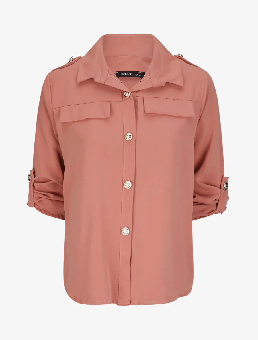 Chemise fluide unie - Rose