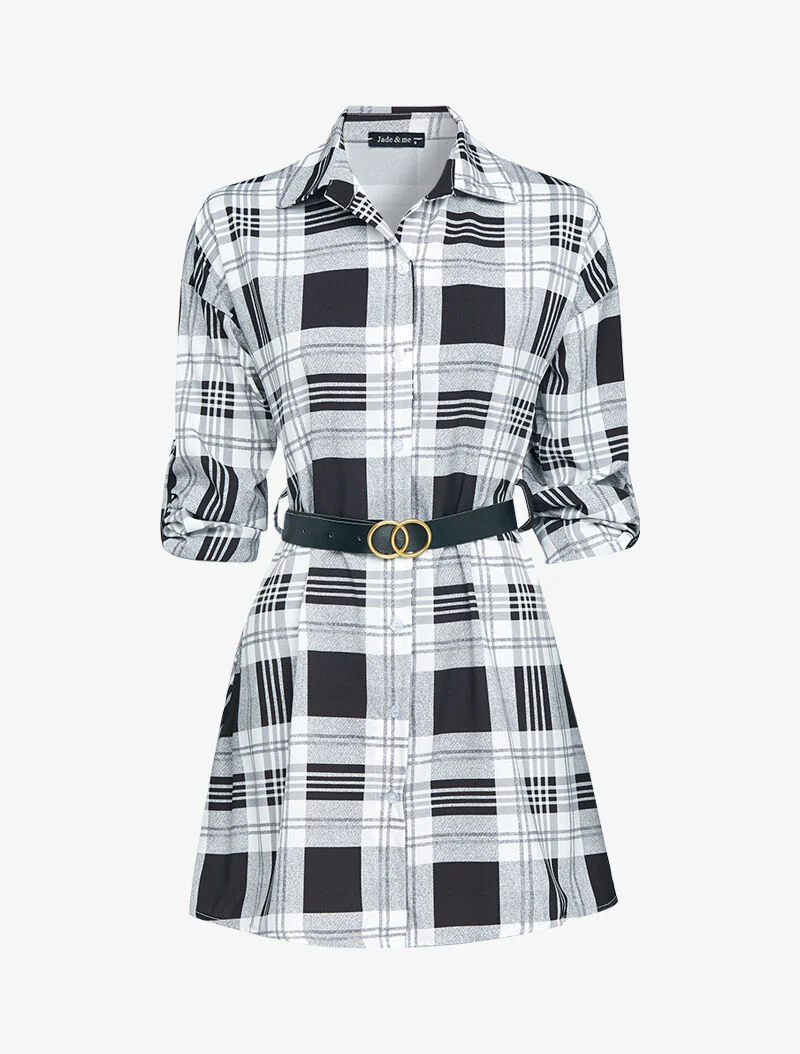 Chemise longue à imprimés - noir