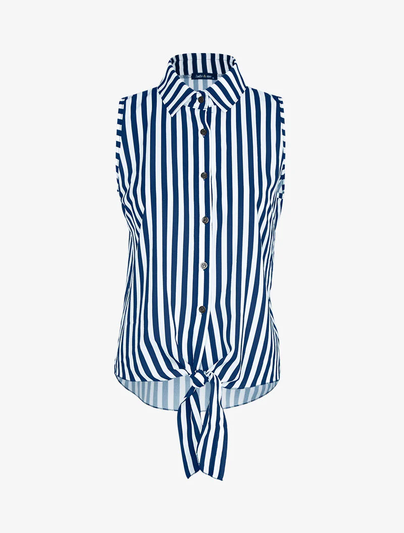 Chemise sans manches à rayures - marine