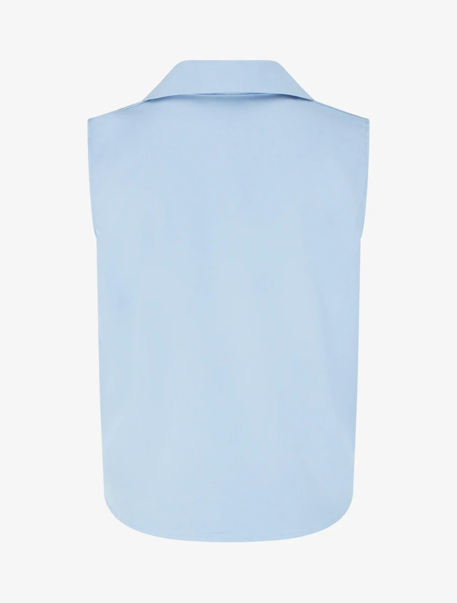 Chemise sans manches effet torsadé - Bleu ciel - Image 2