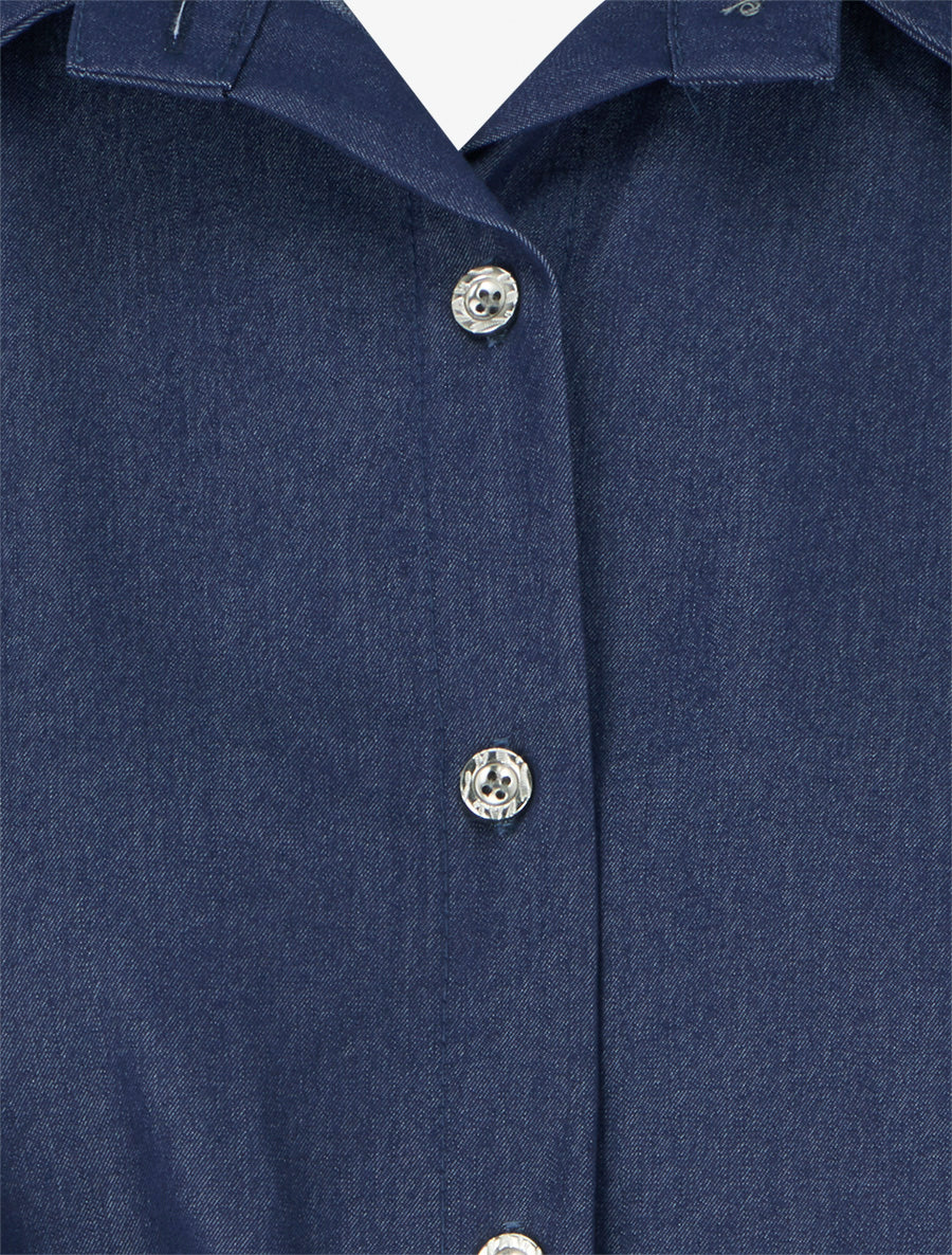 Chemise sans manches effet torsadé - Bleu foncé - Image 3