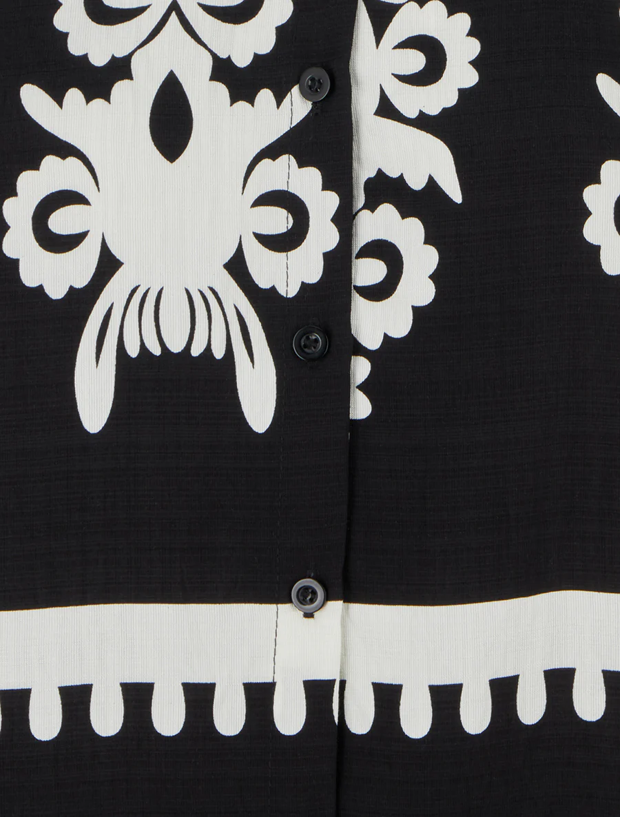 Chemise sans manches imprimé arabesques - Noir - Image 3