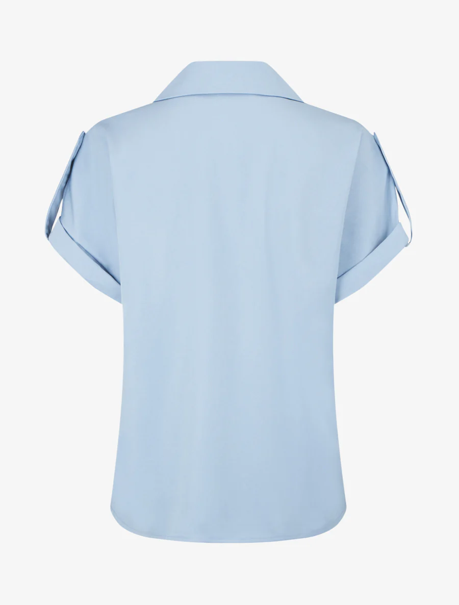 Chemise uni à poches - Bleu ciel - Image 2