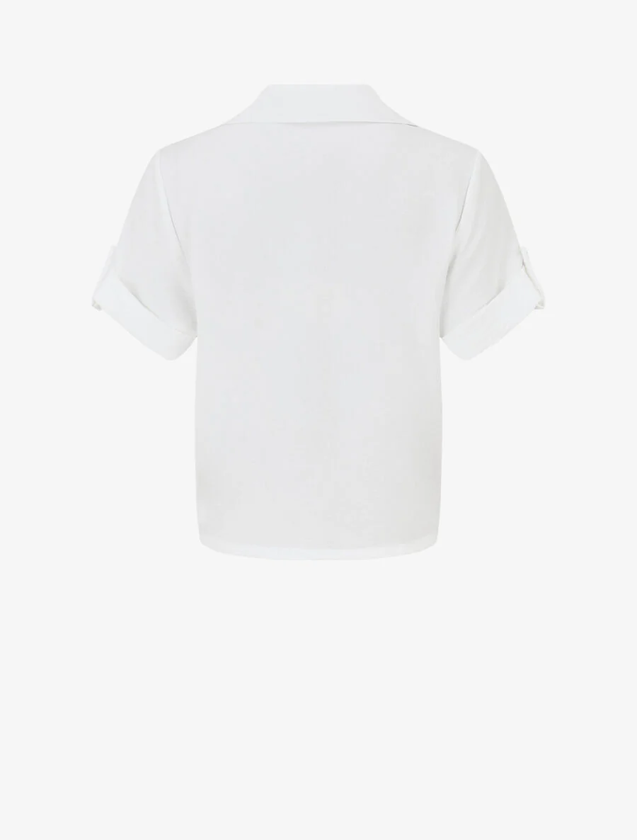 Chemise unie boutonnée - Blanc - Image 2