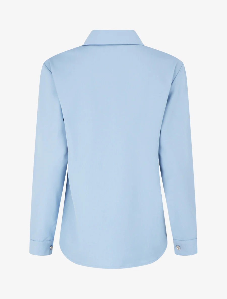 Chemise unie fluide à poches - Bleu ciel - Image 2