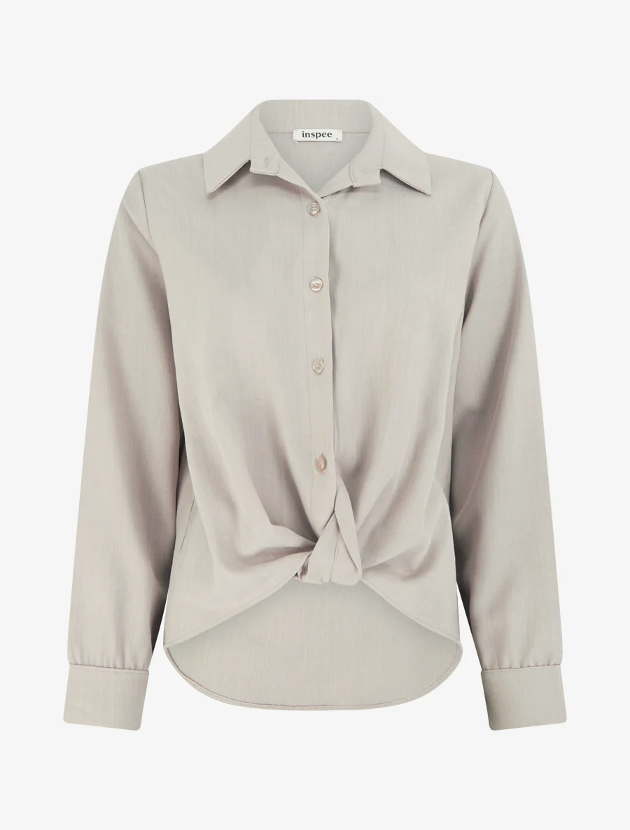 Chemisier noué asymétrique - Taupe