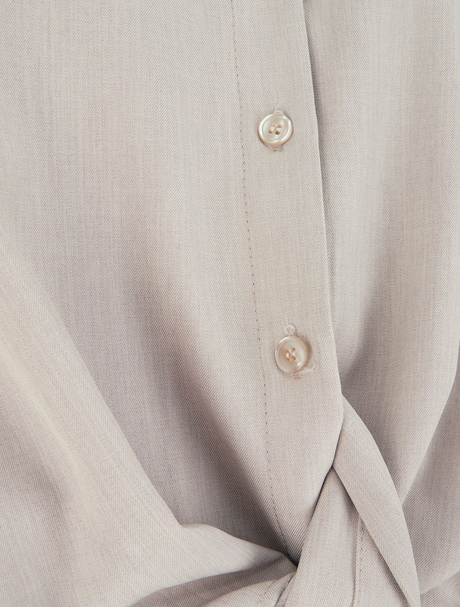 Chemisier noué asymétrique - Taupe - Image 3