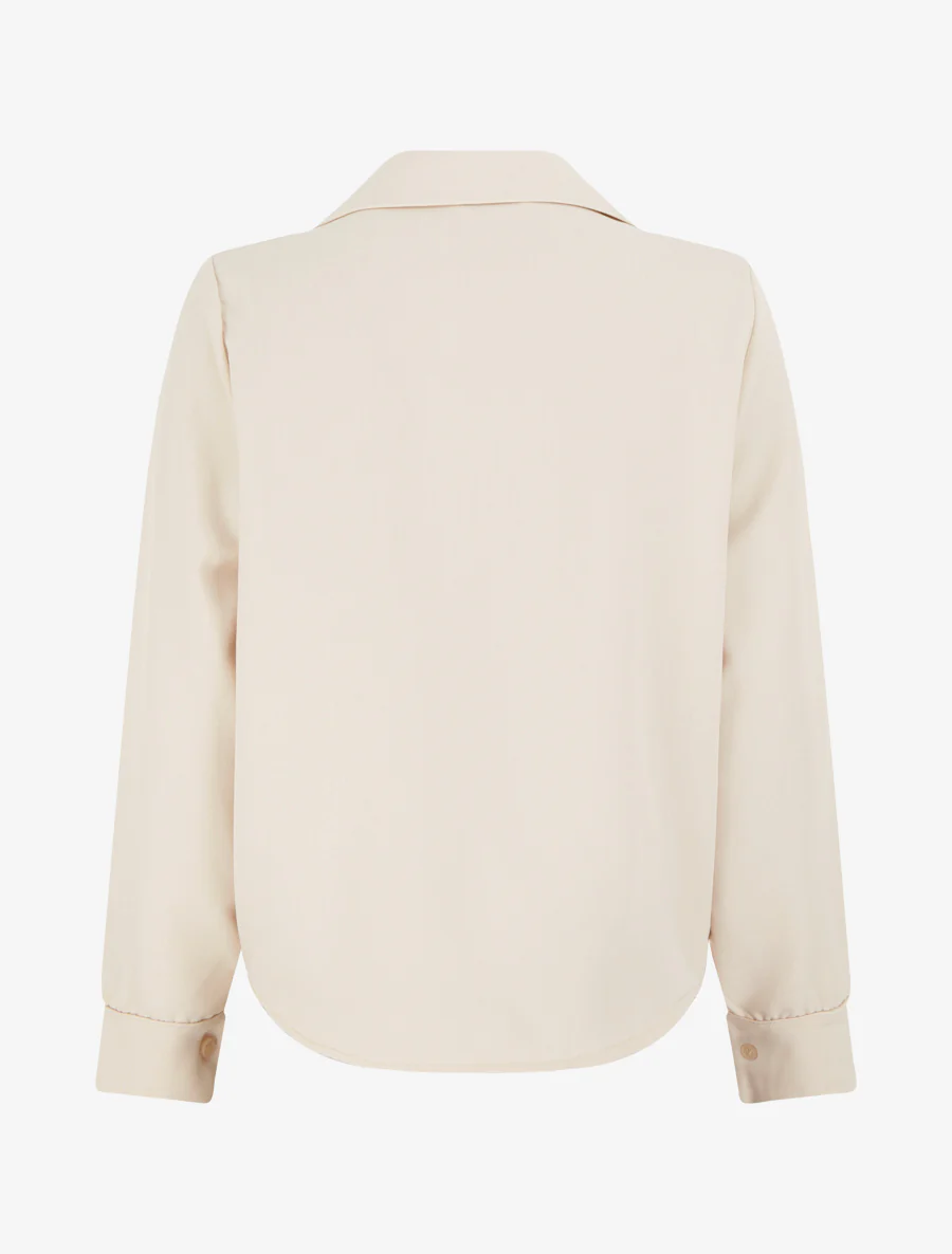 Chemisier noué asymétrique - Beige - Image 2