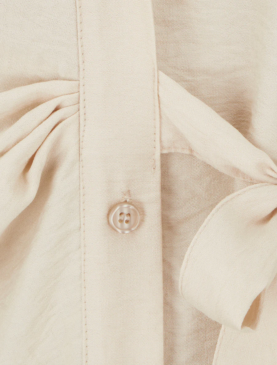 Chemisier sans manches effet drapé - Beige - Image 3