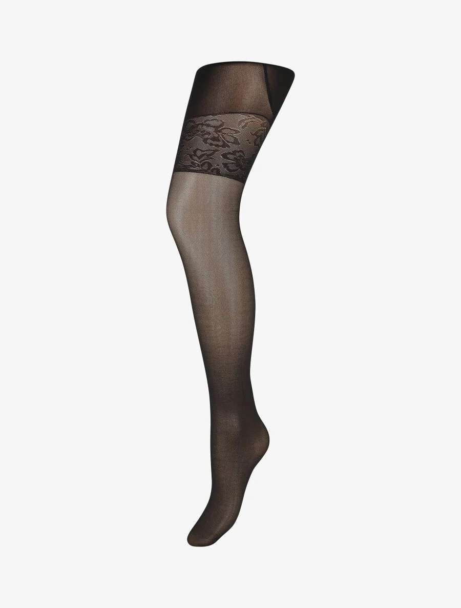 Collants à cuisses stylisées - Noir