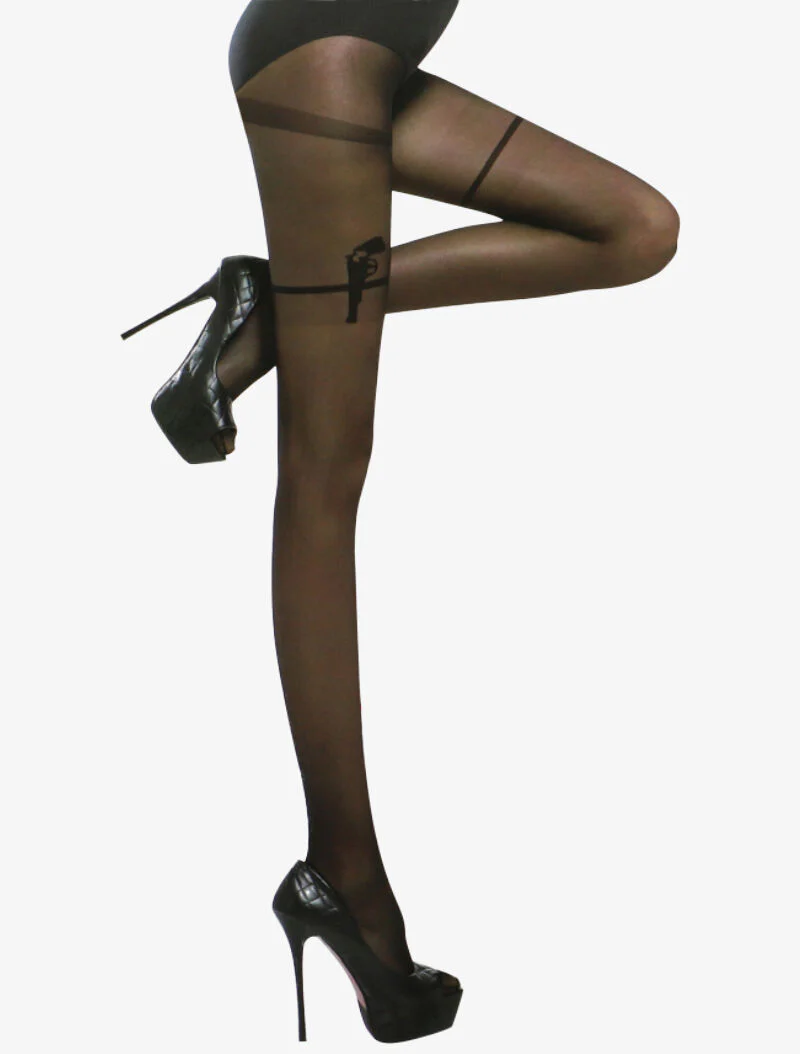 Collants à détails revolver - noir