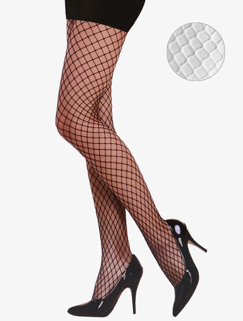 Collants à grosses résilles - blanc