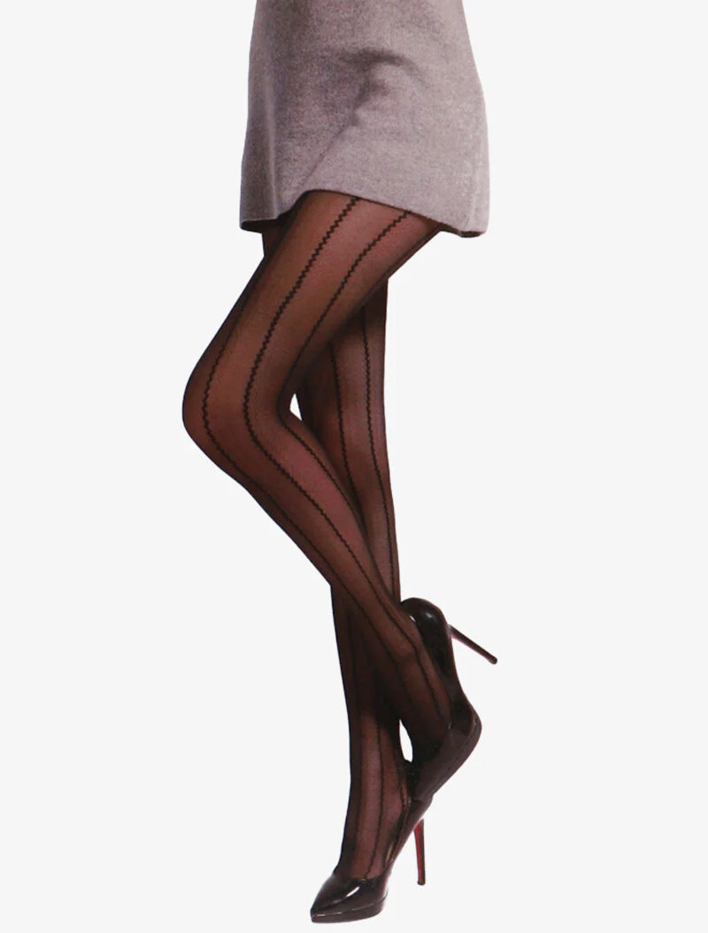 Collants à rayures - noir