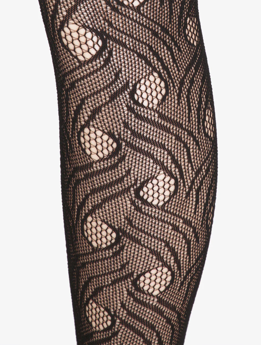 Collants en résille effet déchiré - Noir - Image 2
