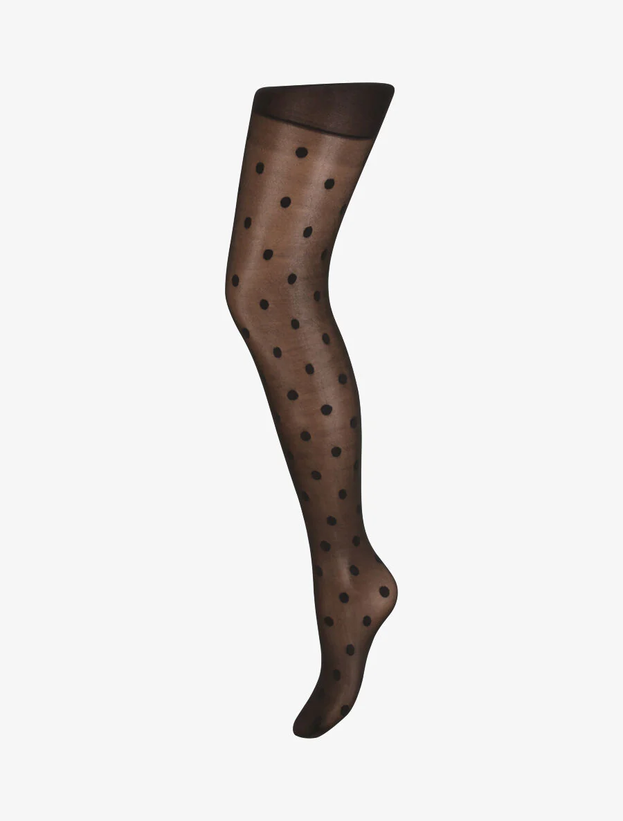 Collants en voile à pois - Noir
