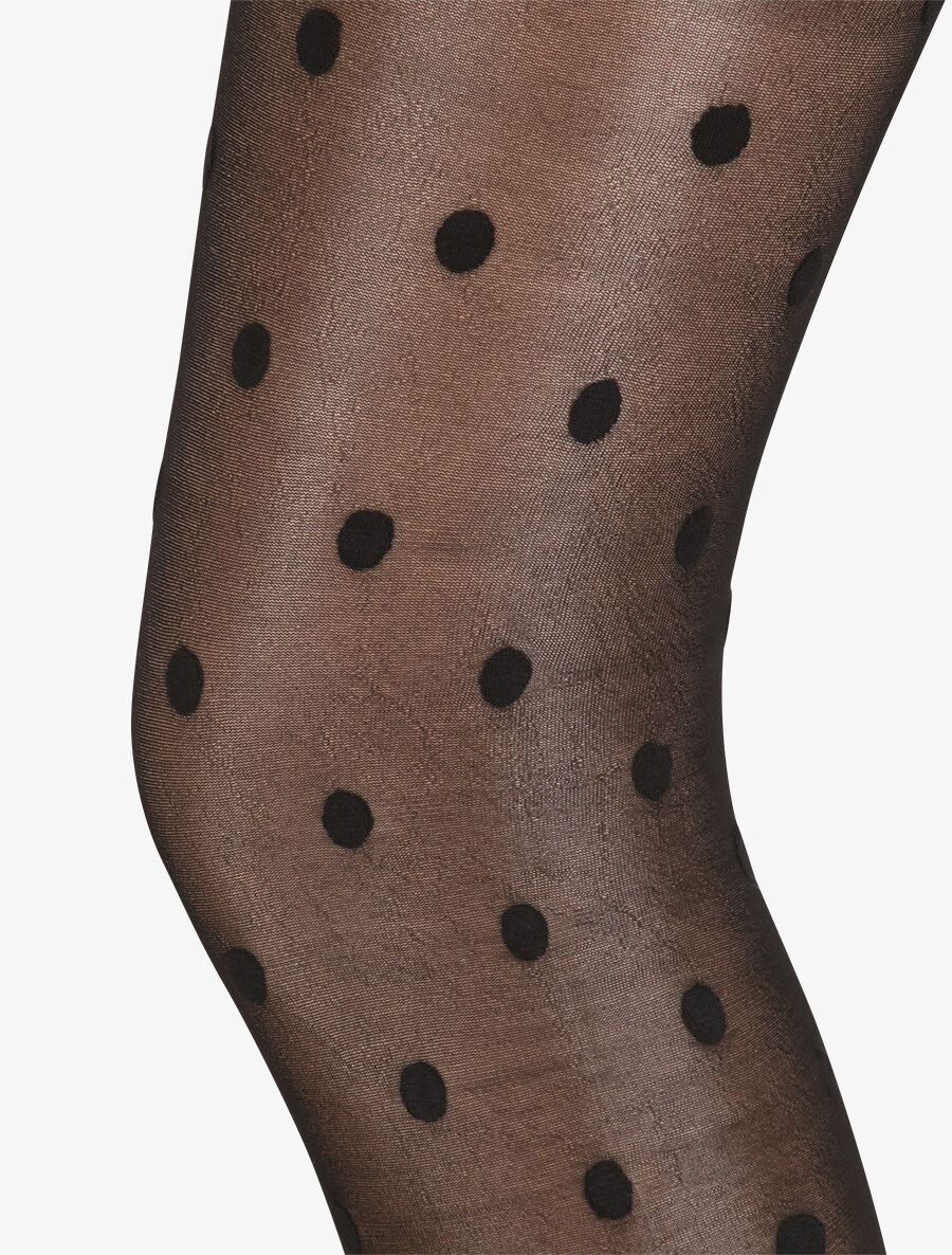 Collants en voile à pois - Noir - Image 2