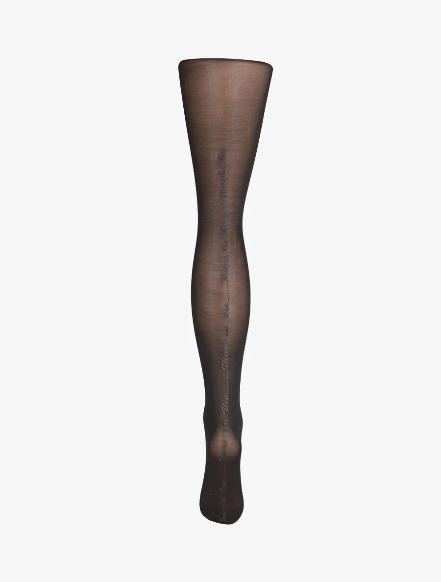 Collants en voile floqué à l'arrière - Noir - Image 2