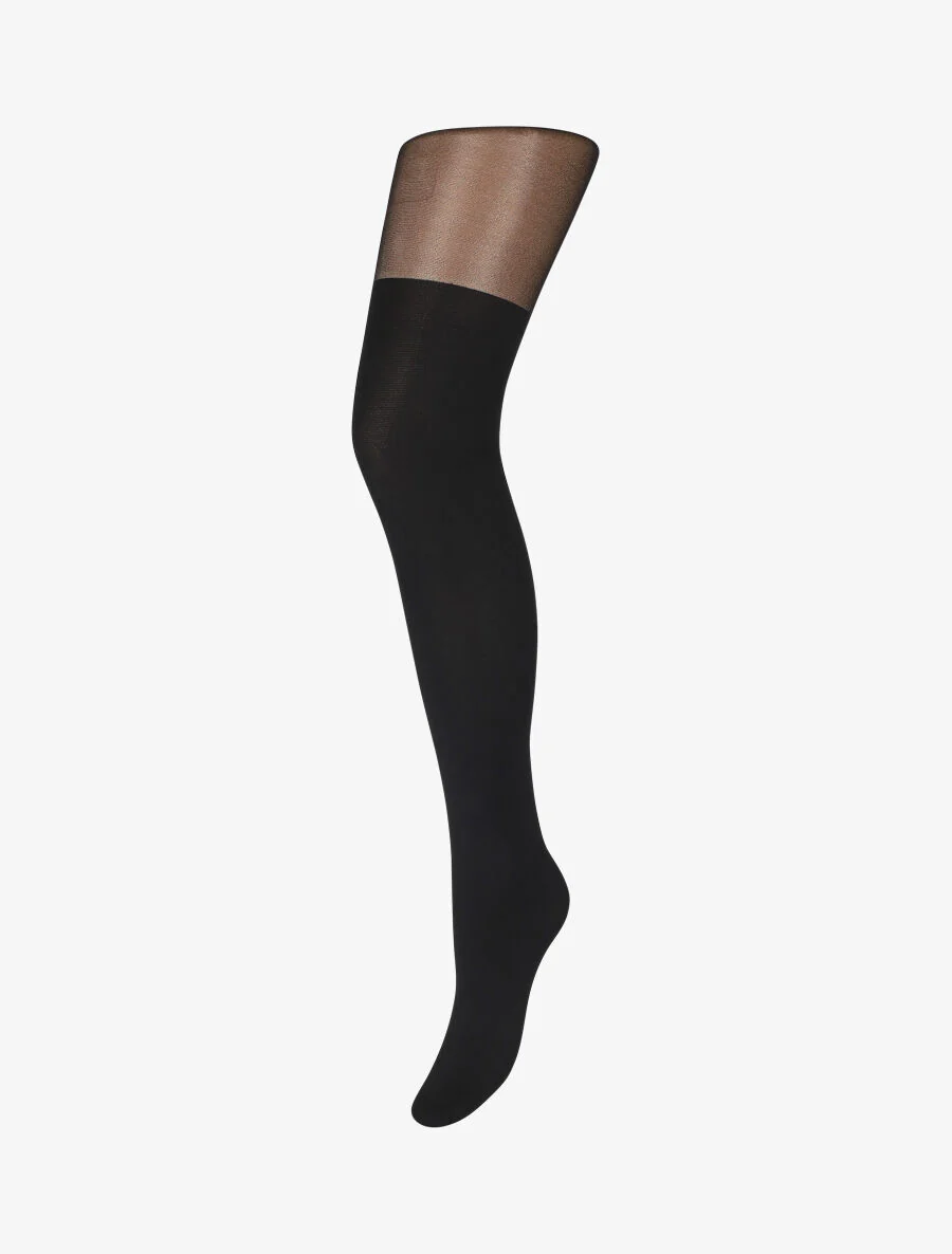 Collants en voile stylisé - Noir