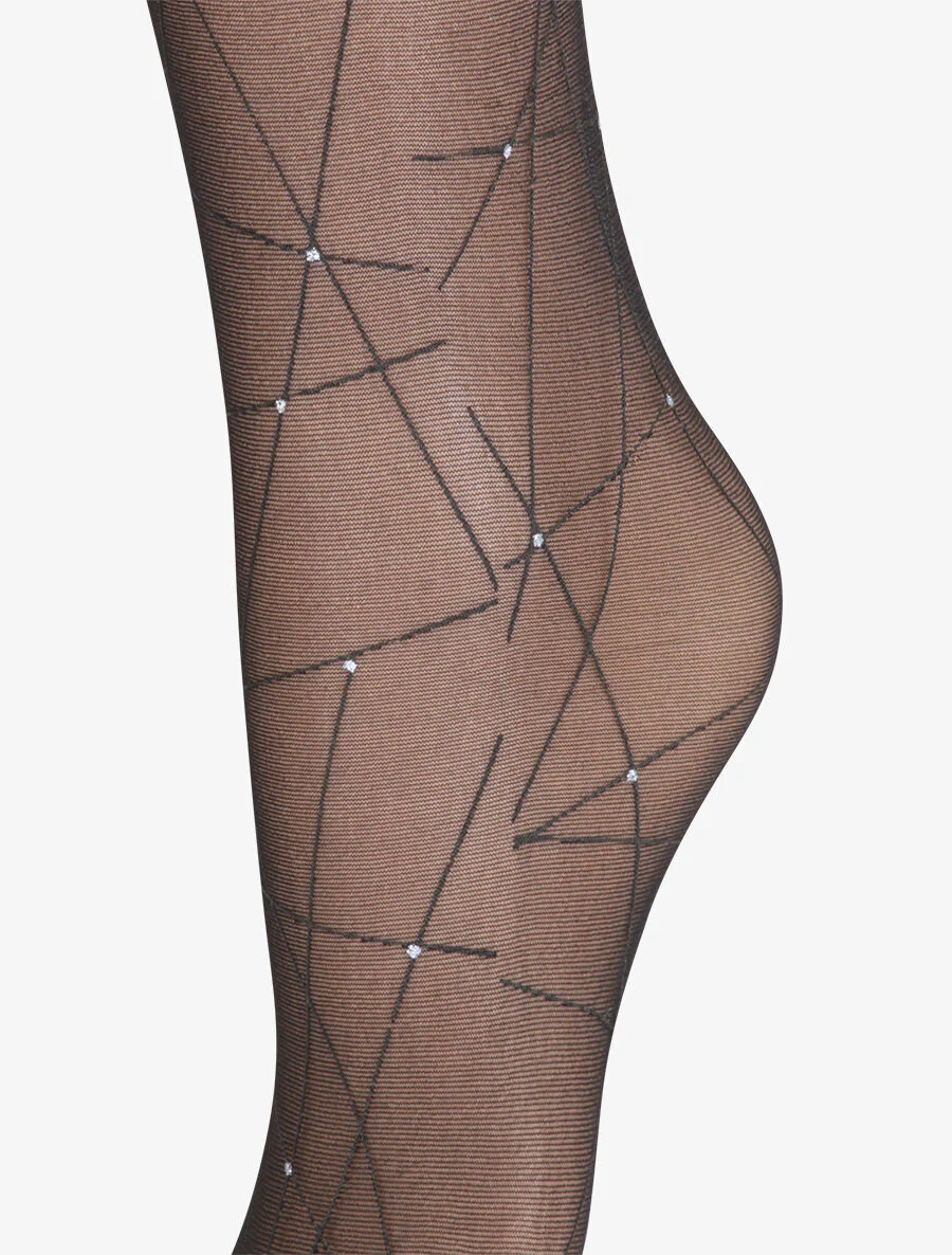 Collants fantaisies à motifs graphiques - Noir - Image 2