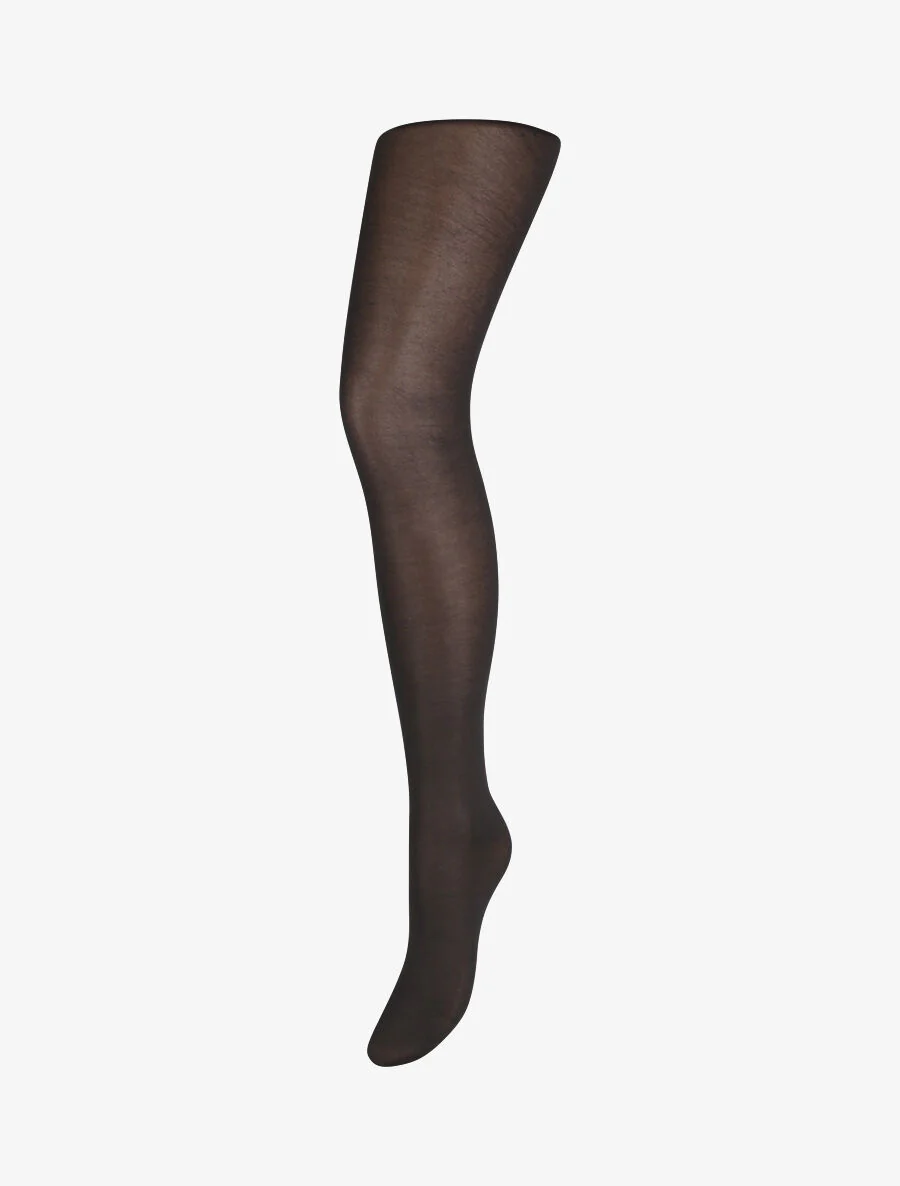Collants transparent infilable en voile - Noir