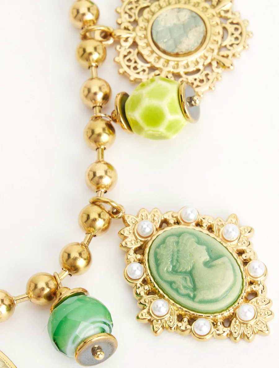 Collier à breloques en maille boule - Vert - Image 3