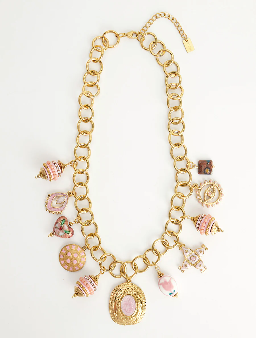 Collier à breloques fantaisies - Rose - Image 2