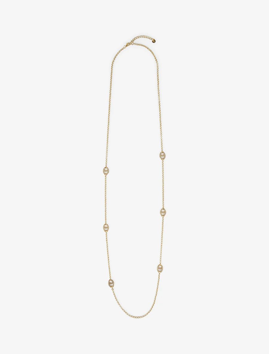 Collier à maillons marins strassés - Or - Image 2