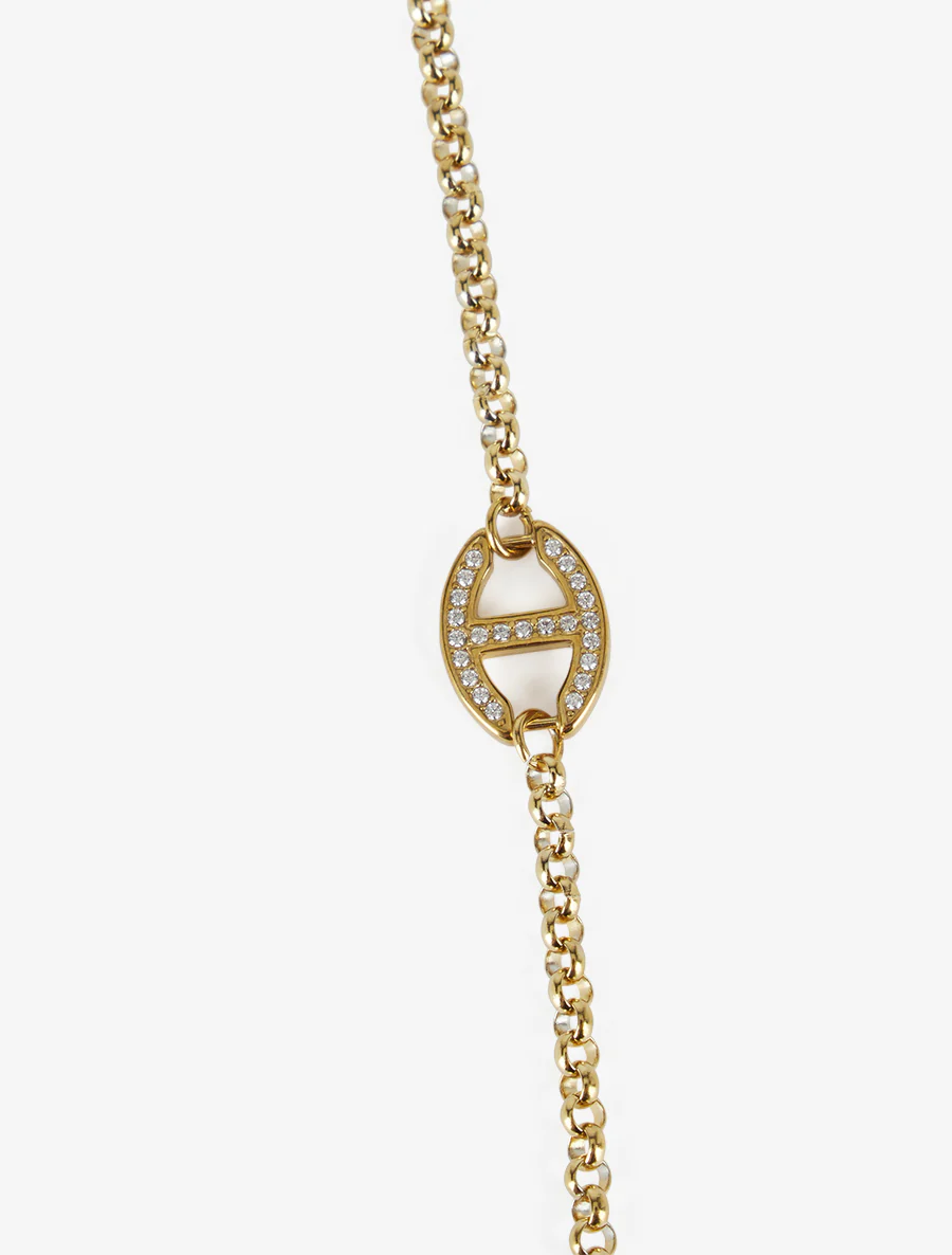 Collier à maillons marins strassés - Or - Image 3