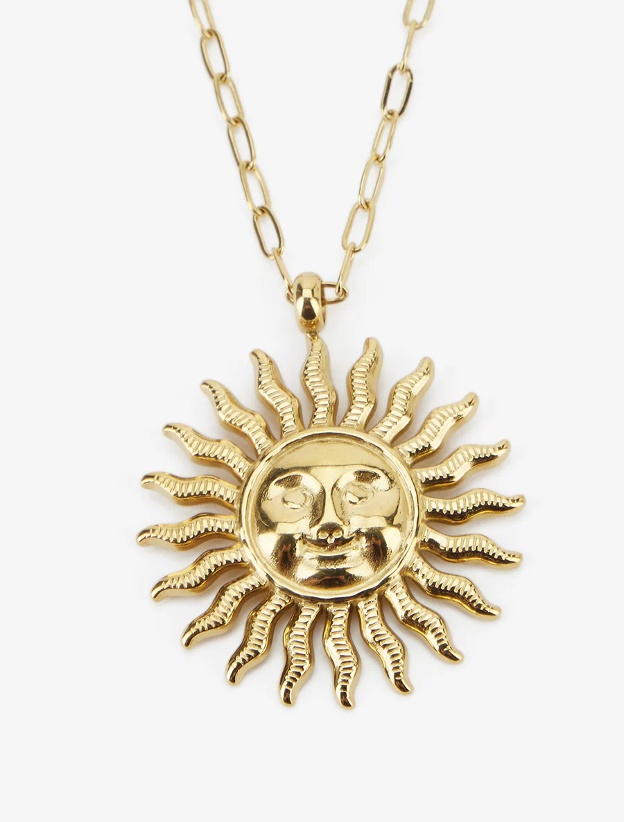 Collier à pendentif soleil - Or - Image 3