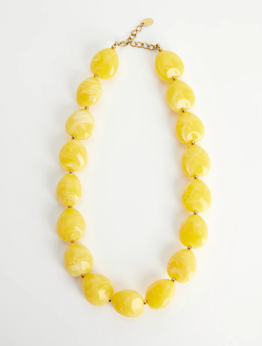 Collier à perles en résine - Jaune - Image 2