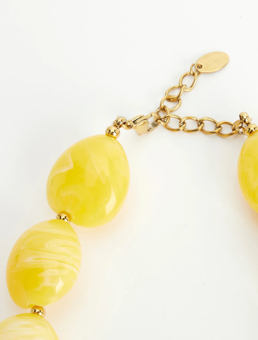 Collier à perles en résine - Jaune - Image 3