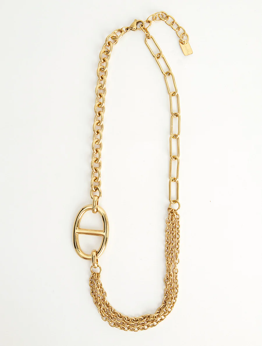 Collier en maille asymétrique - Or - Image 2