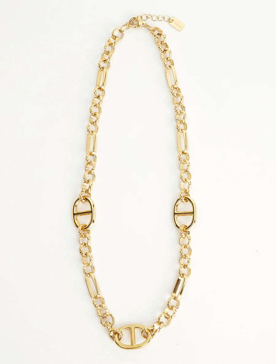 Collier en maille stylisée - Or - Image 2