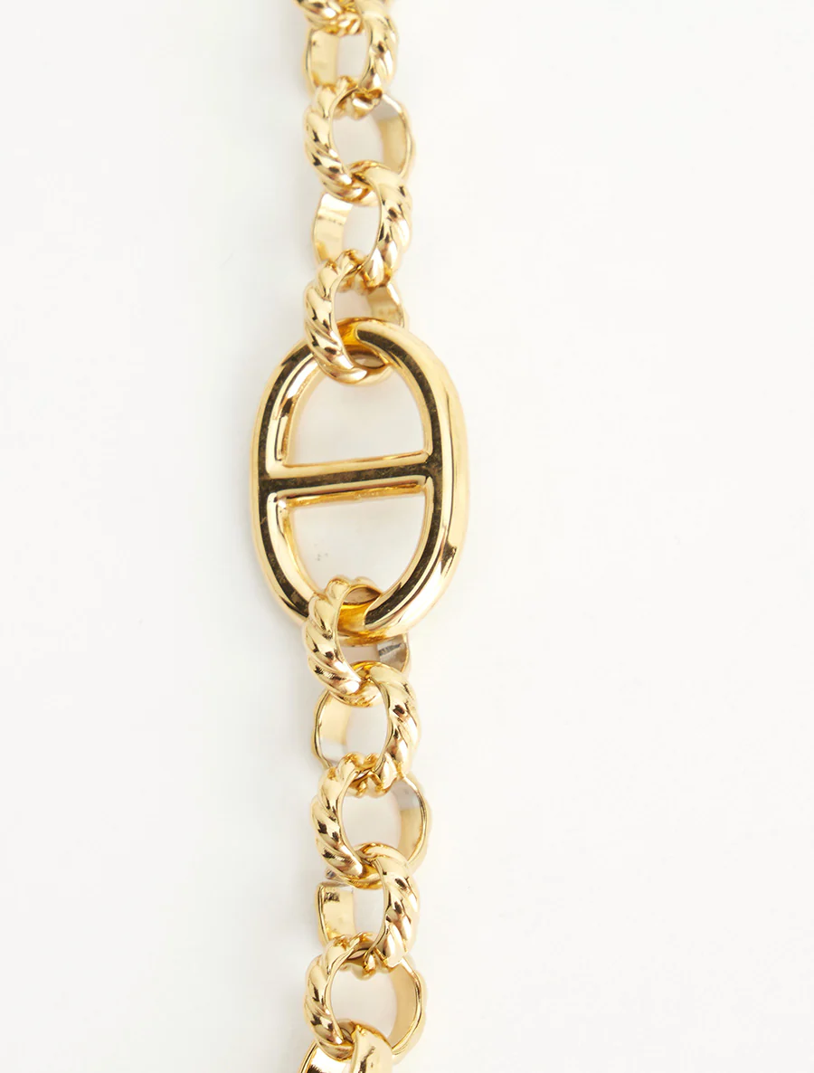 Collier en maille stylisée - Or - Image 3