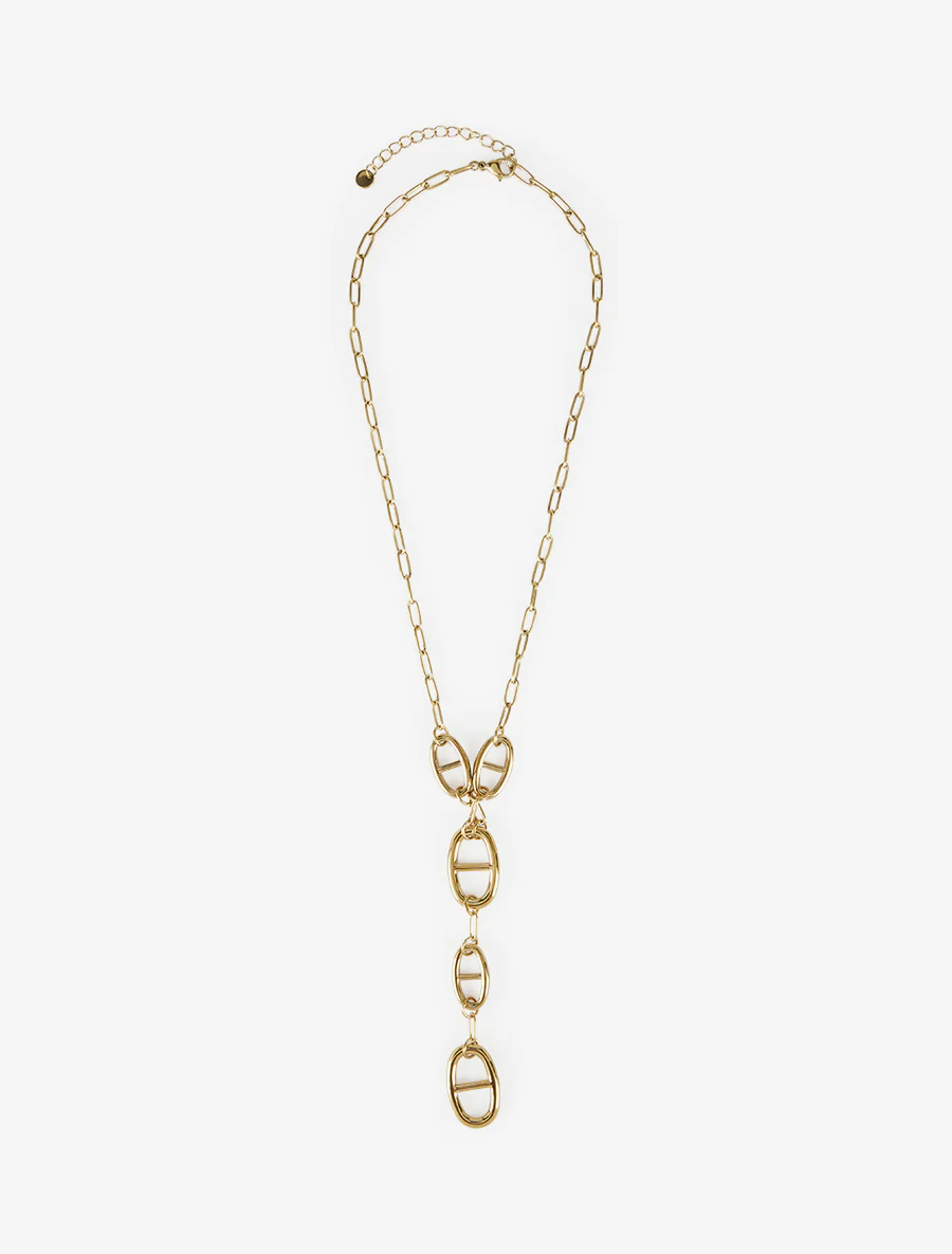 Collier en Y à pendentif maillons marins - Or - Image 2