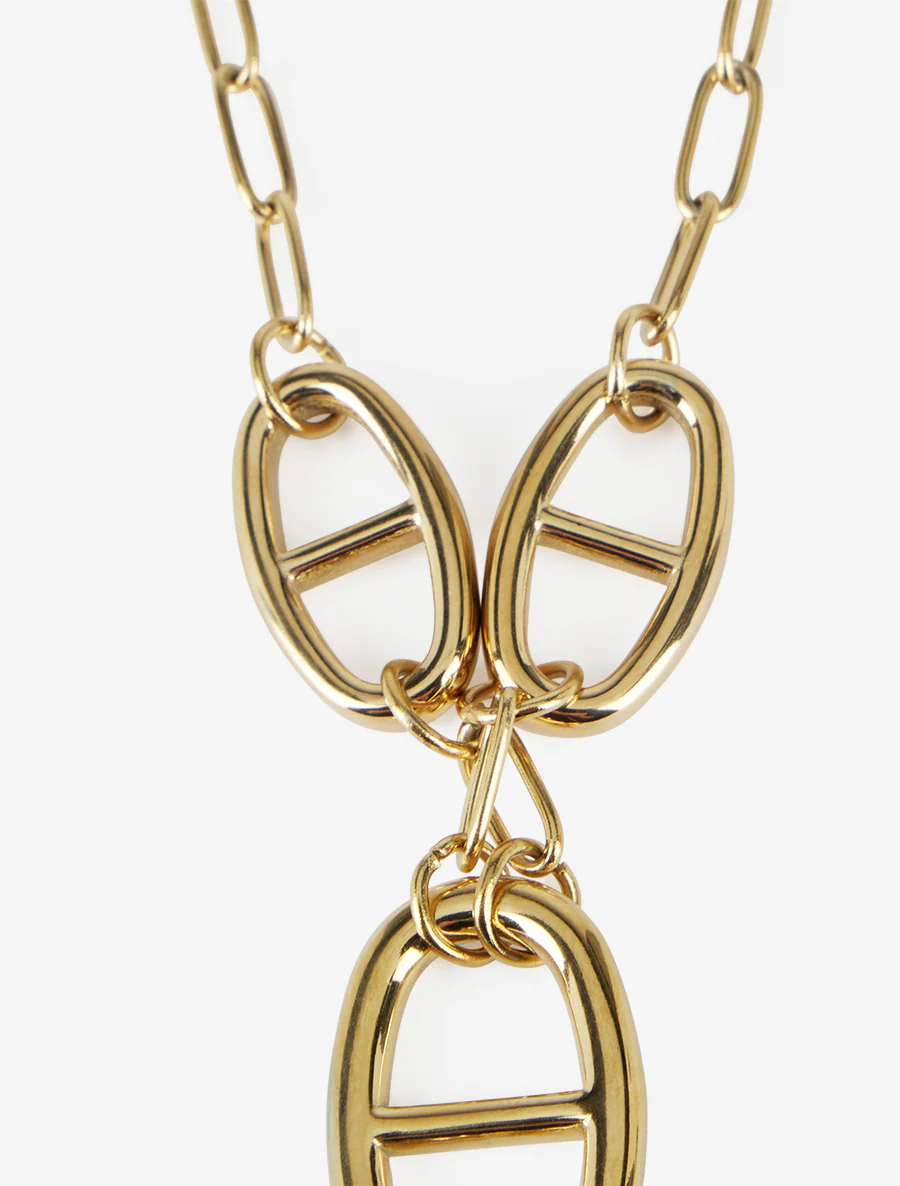 Collier en Y à pendentif maillons marins - Or - Image 3