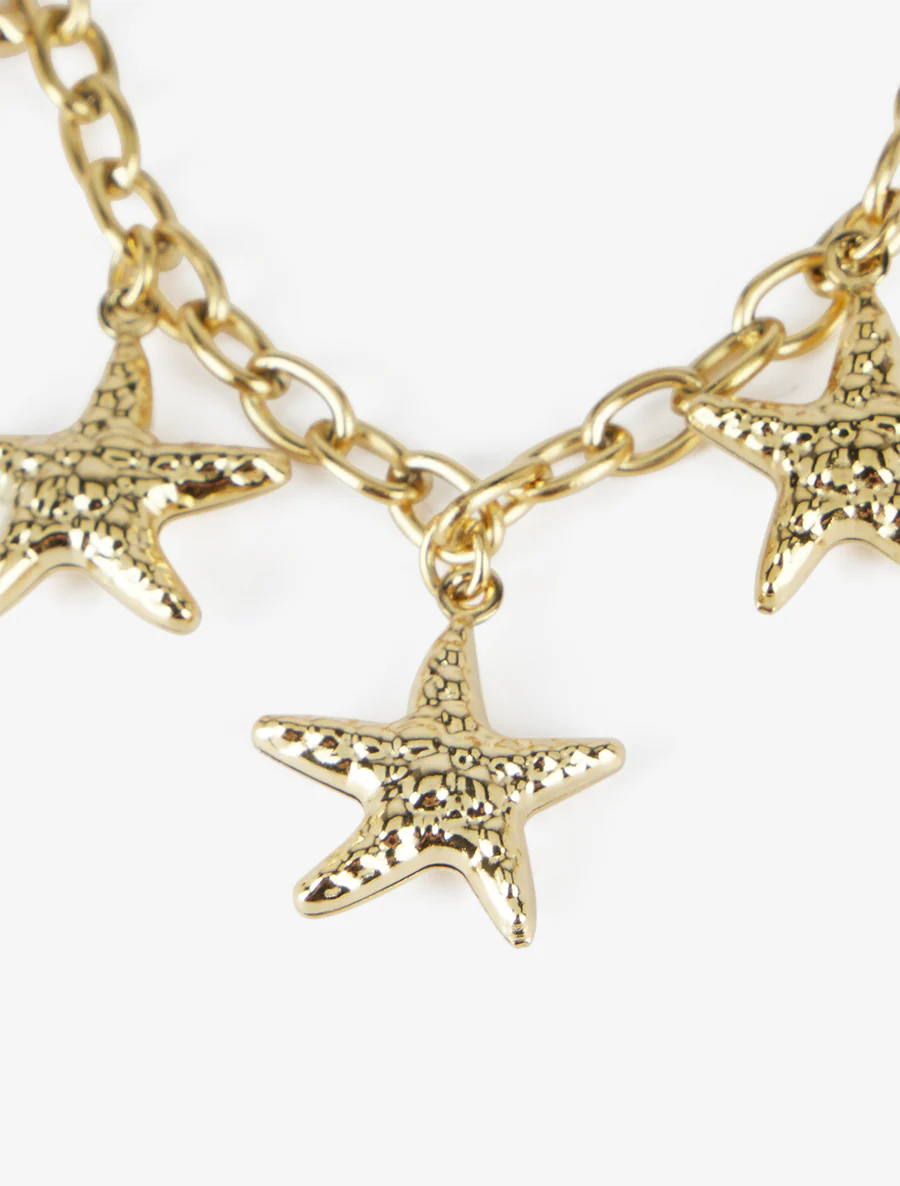 Collier étoiles de mer en maille forçat - Or - Image 3